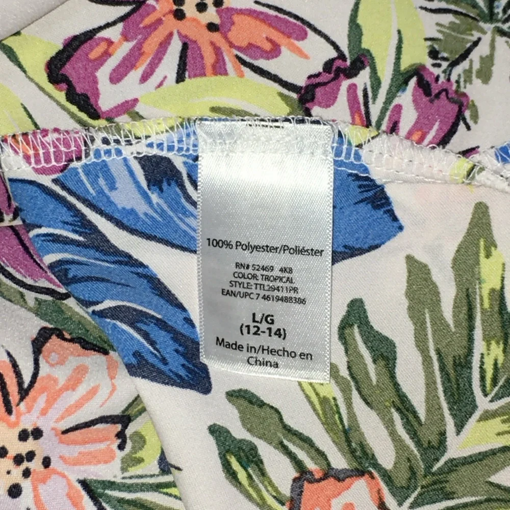 Time and Tru Sleeveless Floral V-Neck Lightweight Top - Women’s Large 12/14 - Picture 10 of 11